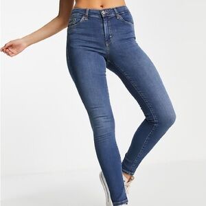 Topshop High Rise Blue Women's Jeans